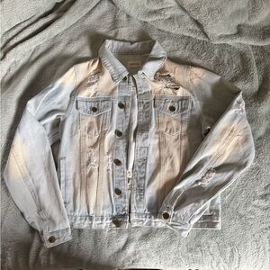 Mono B Light Blue Distressed Jean Jacket